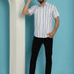 Men's Vertical Striped Half Sleeve Casual Shirt for Mens