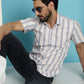 Men's Vertical Striped Half Sleeve Casual Shirt for Mens