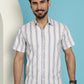 Men's Vertical Striped Half Sleeve Casual Shirt for Mens