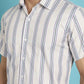 Men's Vertical Striped Half Sleeve Casual Shirt for Mens