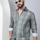 Cotton Blend Checked Casual Shirt for Mens