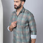 Cotton Blend Checked Casual Shirt for Mens