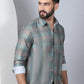 Cotton Blend Checked Casual Shirt for Mens
