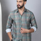 Cotton Blend Checked Casual Shirt for Mens