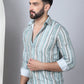 Striped Cotton Blend Casual Shirt For Men