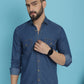 Faded Cotton Denim Casual Shirt