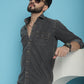 Faded Cotton Denim Casual Shirt