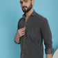 Faded Cotton Denim Casual Shirt