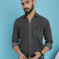 Faded Cotton Denim Casual Shirt