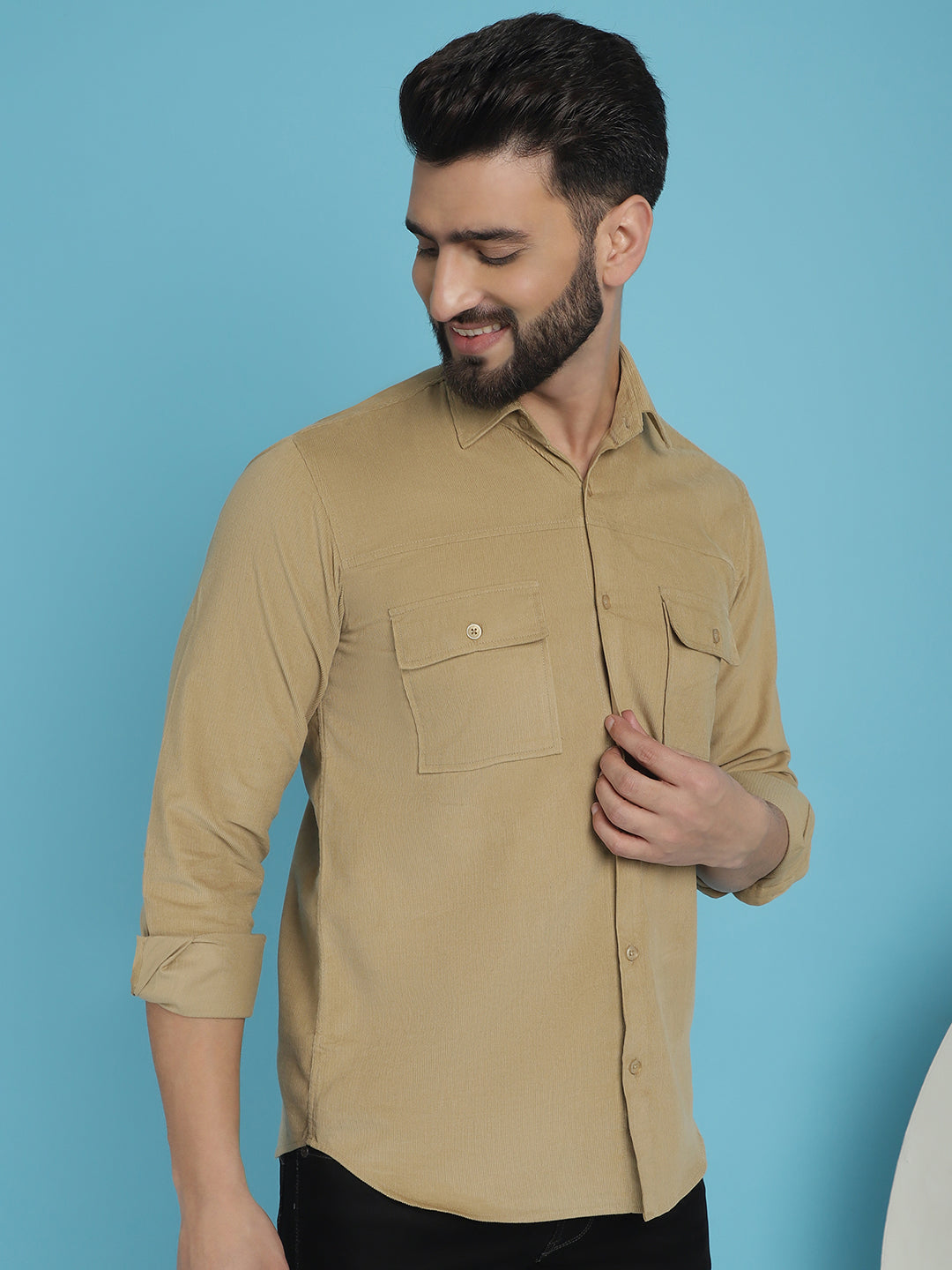 Men Standard Corduroy Cotton Shirt