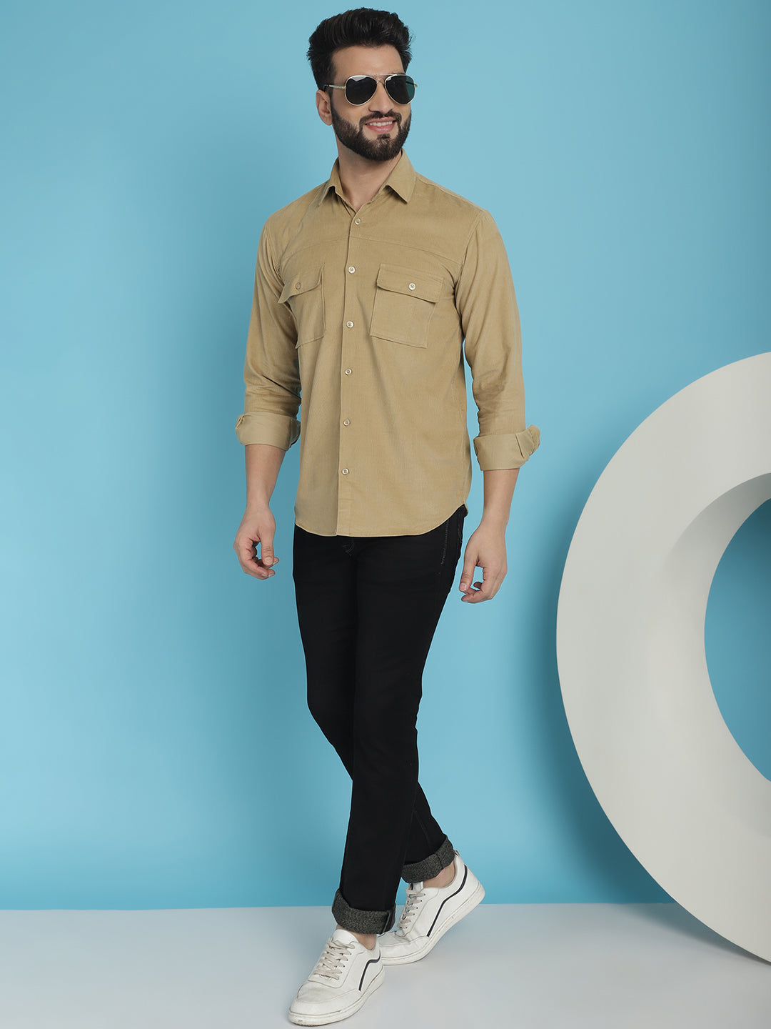 Men Standard Corduroy Cotton Shirt