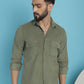 Men Standard Corduroy Cotton Shirt