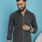 Faded Cotton Denim Casual Shirt for Men