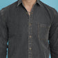Faded Cotton Denim Casual Shirt for Men