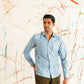 Printed Spread Collar Cotton Curved Casual Shirt
