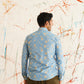 Printed Spread Collar Cotton Curved Casual Shirt