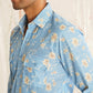 Printed Spread Collar Cotton Curved Casual Shirt