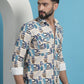 Men Printed Corduroy Cotton Shirt