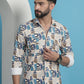 Men Printed Corduroy Cotton Shirt
