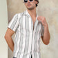 Striped Half Sleeve Cotton Shirt for Men