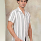 Striped Half Sleeve Cotton Shirt for Men