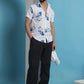 Blue Floral Printed Cotton Casual Shirt