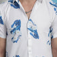 Blue Floral Printed Cotton Casual Shirt