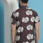 Brown Floral Printed Cotton Casual Shirt