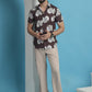 Brown Floral Printed Cotton Casual Shirt