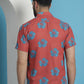 Red Floral Printed Cotton Casual Shirt