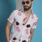 Pink Floral Printed Cotton Casual Shirt