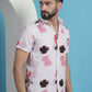 Pink Floral Printed Cotton Casual Shirt