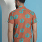Rust Floral Printed Cotton Casual Shirt