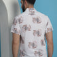 White Floral Printed Cotton Casual Shirt