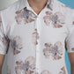 White Floral Printed Cotton Casual Shirt