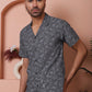 Black Paisley Printed Cotton Casual Shirt