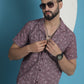 Maroon Paisley Printed Cotton Casual Shirt