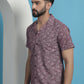 Maroon Paisley Printed Cotton Casual Shirt