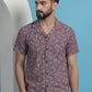 Maroon Paisley Printed Cotton Casual Shirt