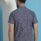 Navy Blue Paisley Printed Cotton Casual Shirt