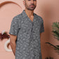 Olive Green Paisley Printed Cotton Casual Shirt
