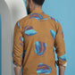 Mustard Floral Printed Cotton Casual Shirt