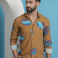 Mustard Floral Printed Cotton Casual Shirt