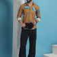 Mustard Floral Printed Cotton Casual Shirt