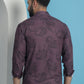 Purple Floral Printed Cotton Casual Shirt