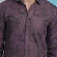 Purple Floral Printed Cotton Casual Shirt