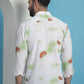 White Floral Printed Cotton Casual Shirt