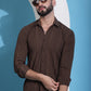 Brown Striped Casual Shirt for Mens.
