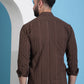 Brown Striped Casual Shirt for Mens.