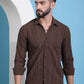 Brown Striped Casual Shirt for Mens.